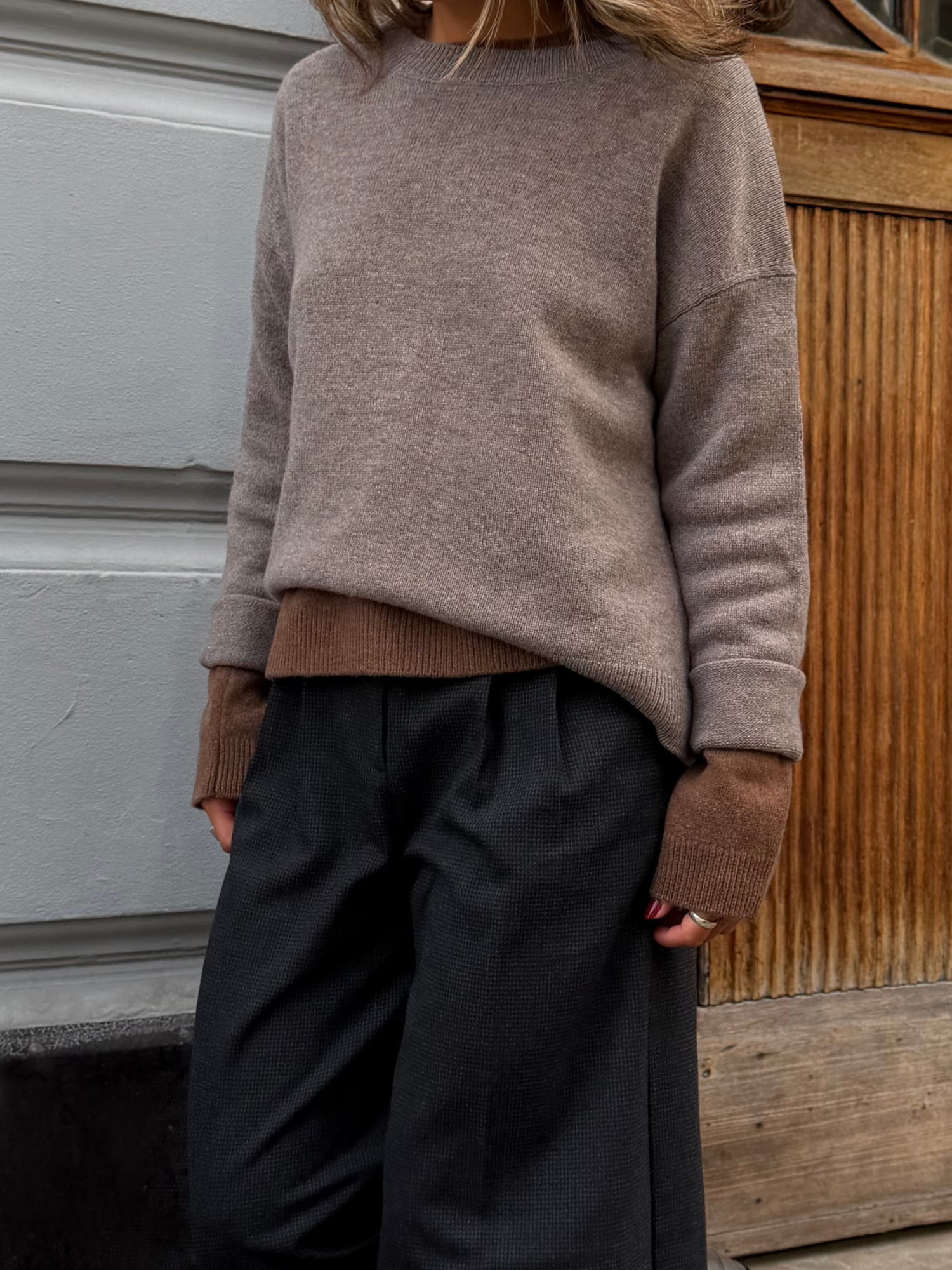 basic-apparel-liz-o-neck-pullover-portobella-merino image 2