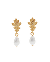 fable-england-gold-oak-leaf-pearl-ohrringe-tropfen-eiche-emaille image 5