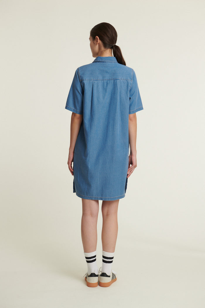 basic-apparel-bine-polo-dress-kleid-light-blue-tencel-mix image 3