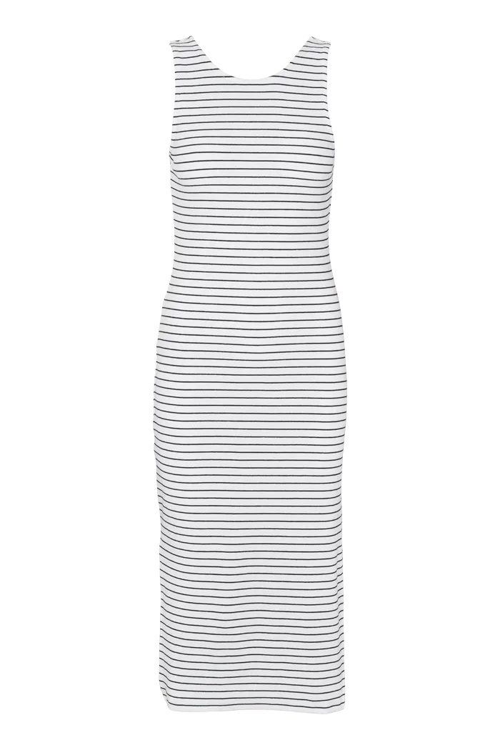 basic-apparel-ludmilla-openback-kleid-bright-white-black-bio-baumwolle image 1
