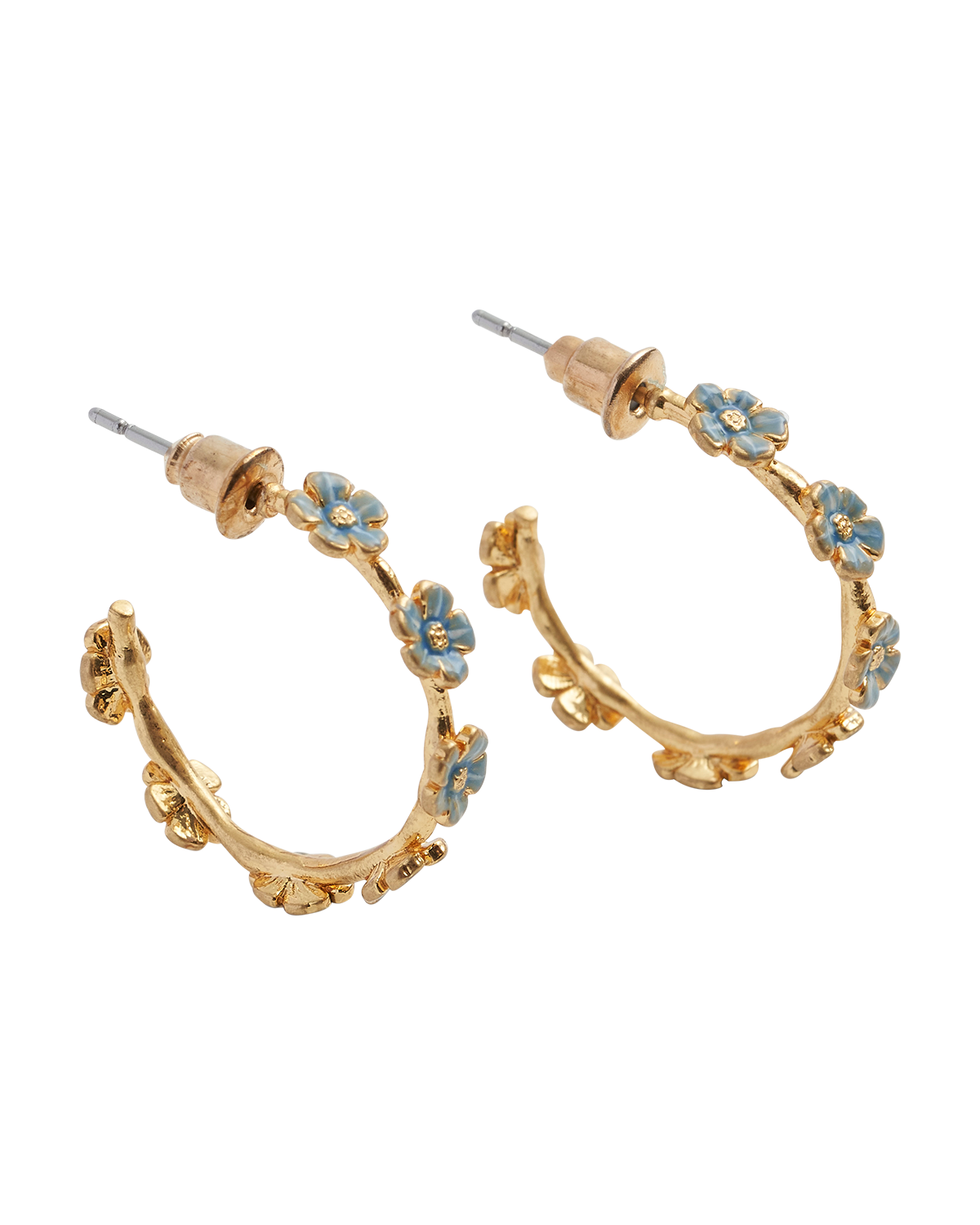fable-england-forget-me-not-stud-hoop-ohrringe-gold image 1
