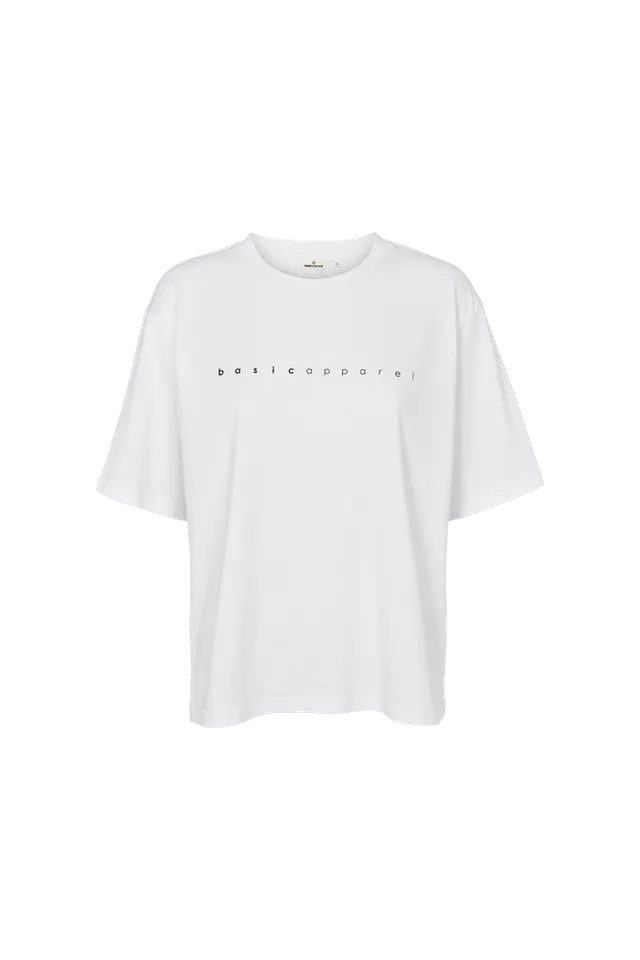 basic-apparel-raja-logo-t-shirt-white-bio-baumwolle image 1