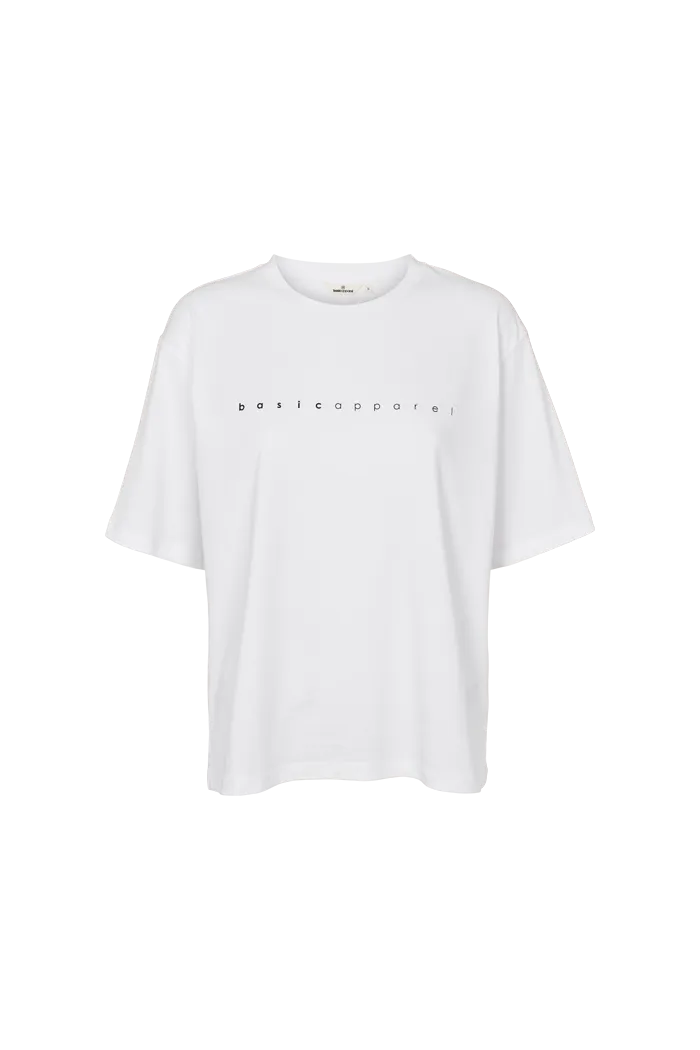 basic-apparel-raja-logo-t-shirt-white-bio-baumwolle image 1