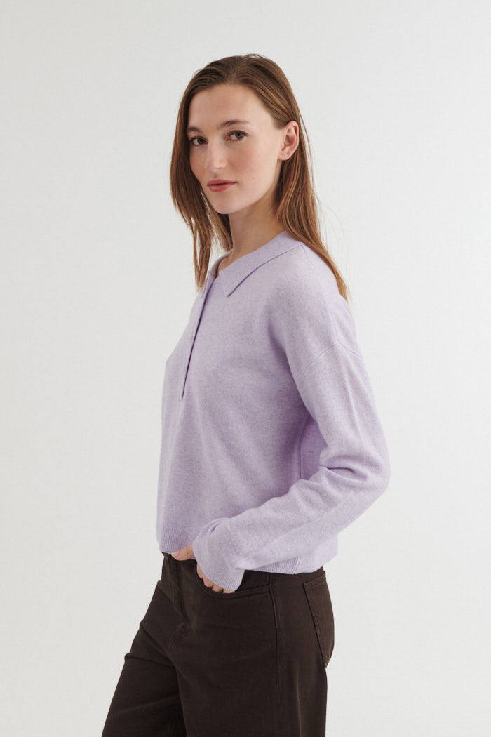 basic-apparel-selem-ba203-04-polo-pullover-violet-tulip-merinowolle image 2