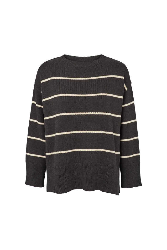 basic-apparel-winie-o-neck-stripe-pullover-grau-bio image 1