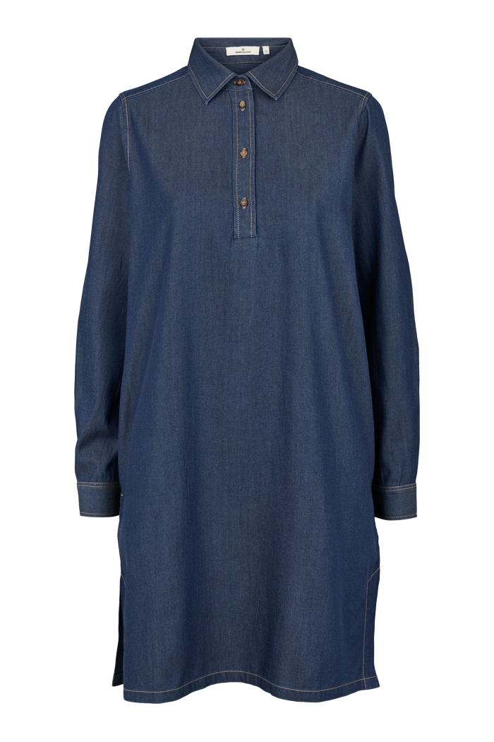 basic-apparel-bine-ls-polo-kleid-mid-blue-tencel image 1
