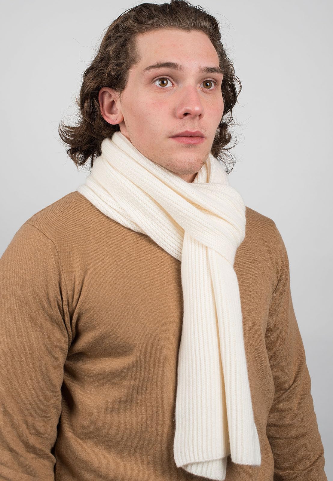 dalle-piane-cashmere-schal-gerippt-creme-100-kaschmir image 2
