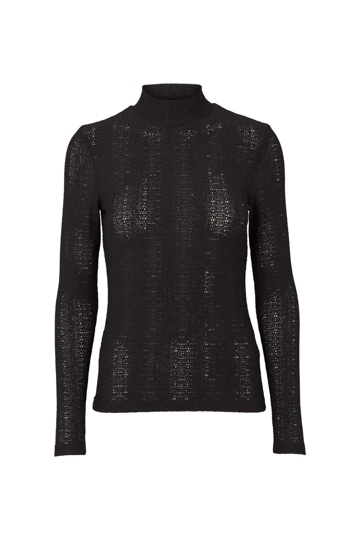 basic-apparel-sweaters-suvi-t-neck-shirt-schwarz-spitze image 1