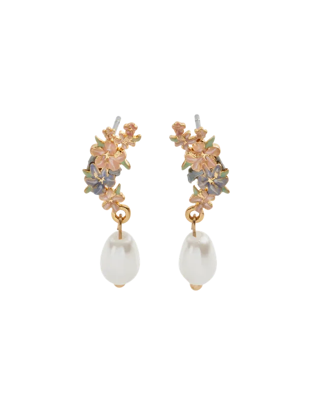 fable-england-jewellery-hibiscus-pearl-ohrringe-gold-pastell image 1