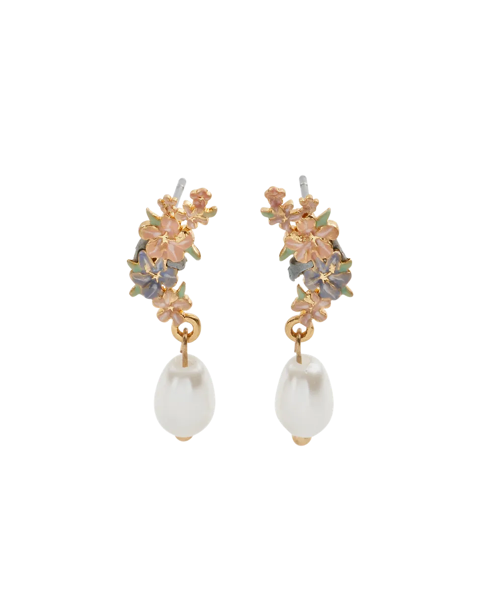 fable-england-jewellery-hibiscus-pearl-ohrringe-gold-pastell image 1