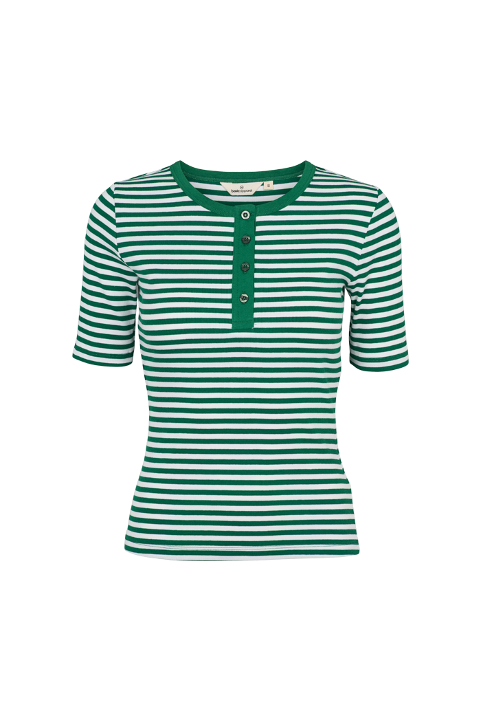 basic-apparel-ludmilla-ss-stripe-granddad-t-shirt-gr-n image 5