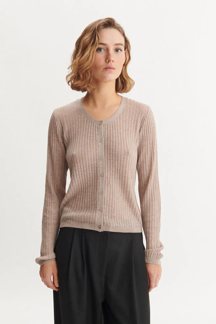 basic-apparel-adi-cardigan-natural-melange-pointelle image 1