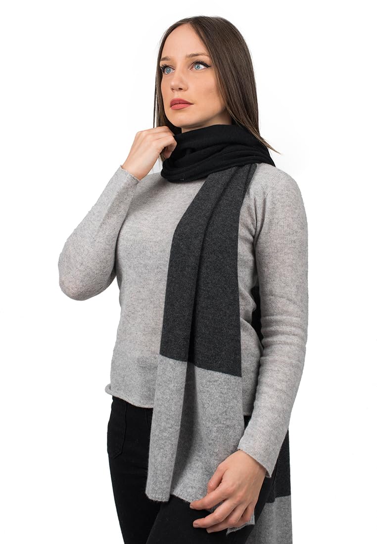 dalle-piane-cashmere-scarf-schal-bordeaux-grau-blau-kaschmir image 8
