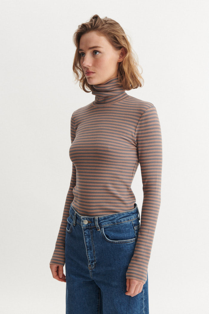 basic-apparel-ludmilla-high-neck-longsleeve-portabella-bio-baumwolle image 3