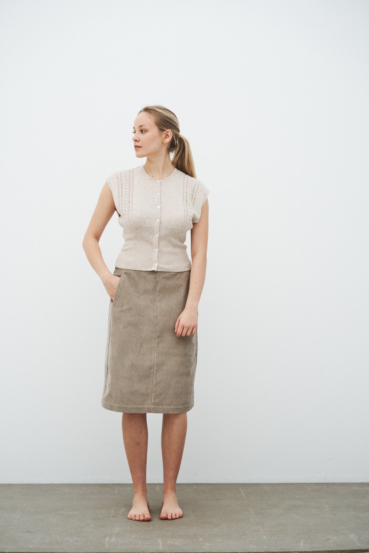 care-by-me-faye-skirt-cordrock-schwarz-s-bio-baumwolle image 6