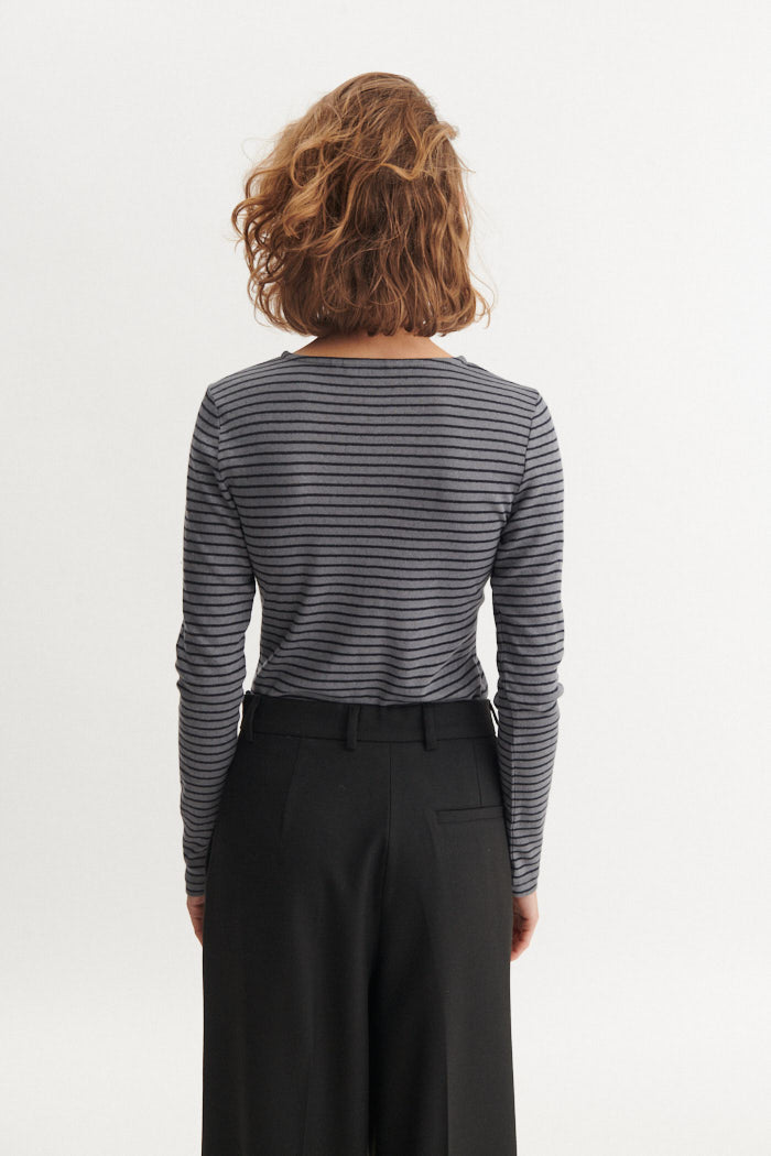 basic-apparel-arense-stripe-cardigan-poppy-seed-bio-slim image 4