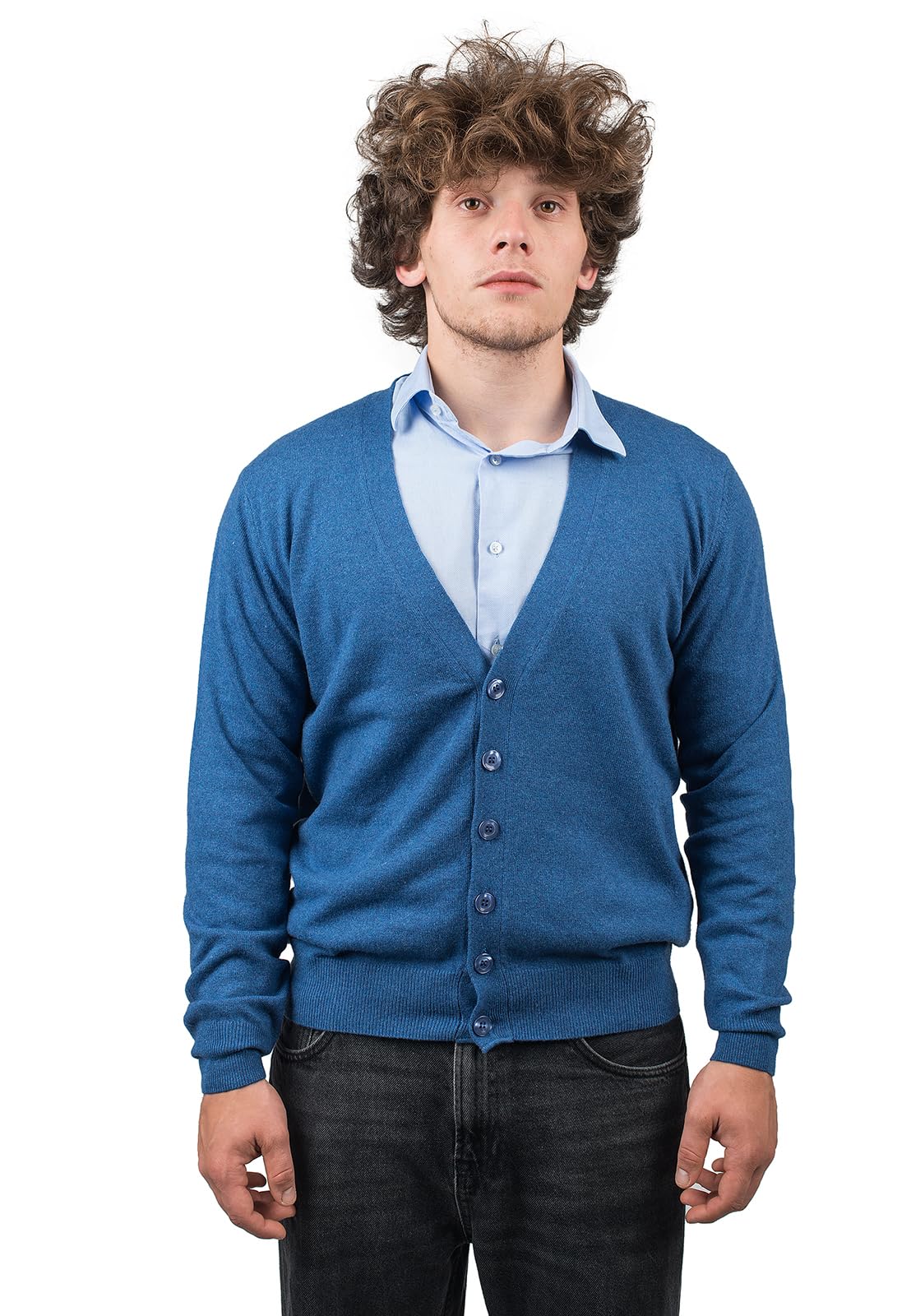 dalle-piane-cashmere-strickjacke-herren-l-blau-woll-kaschmir image 8