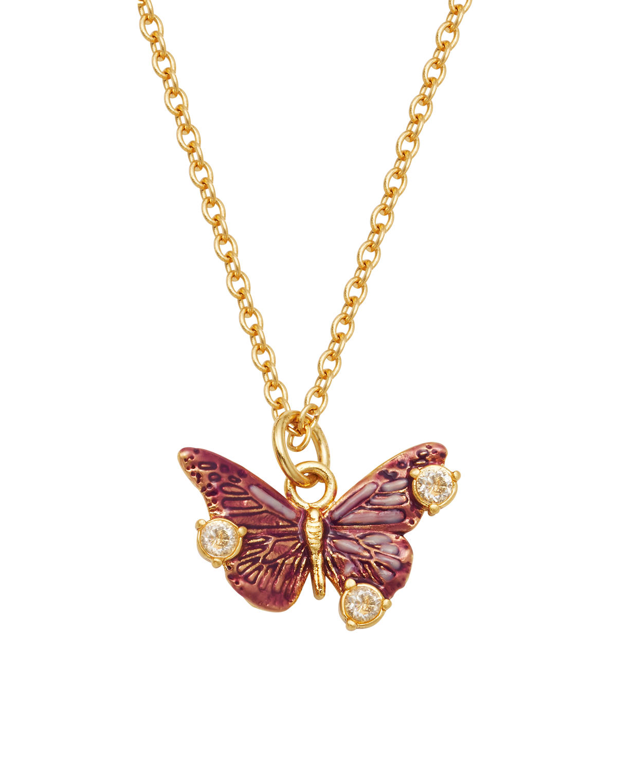 fable-england-hera-halskette-gold-schmetterling-burgunder image 1