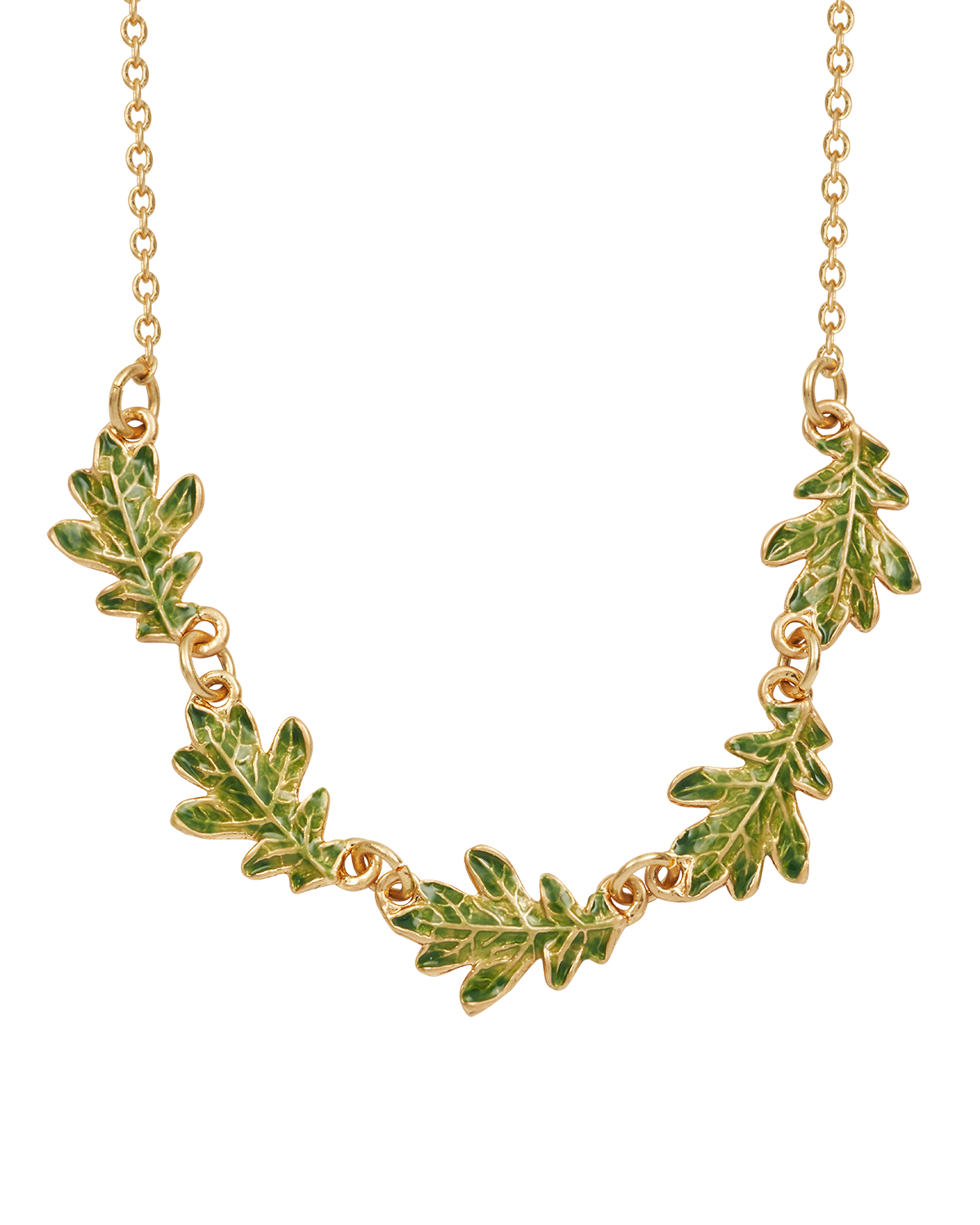 fable-england-jewellery-gold-oak-leaf-choker-blatt-gr-n image 1