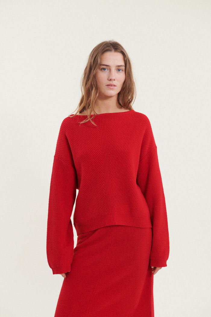 basic-apparel-lise-scoop-neck-pullover-high-risk-red-wolle image 1