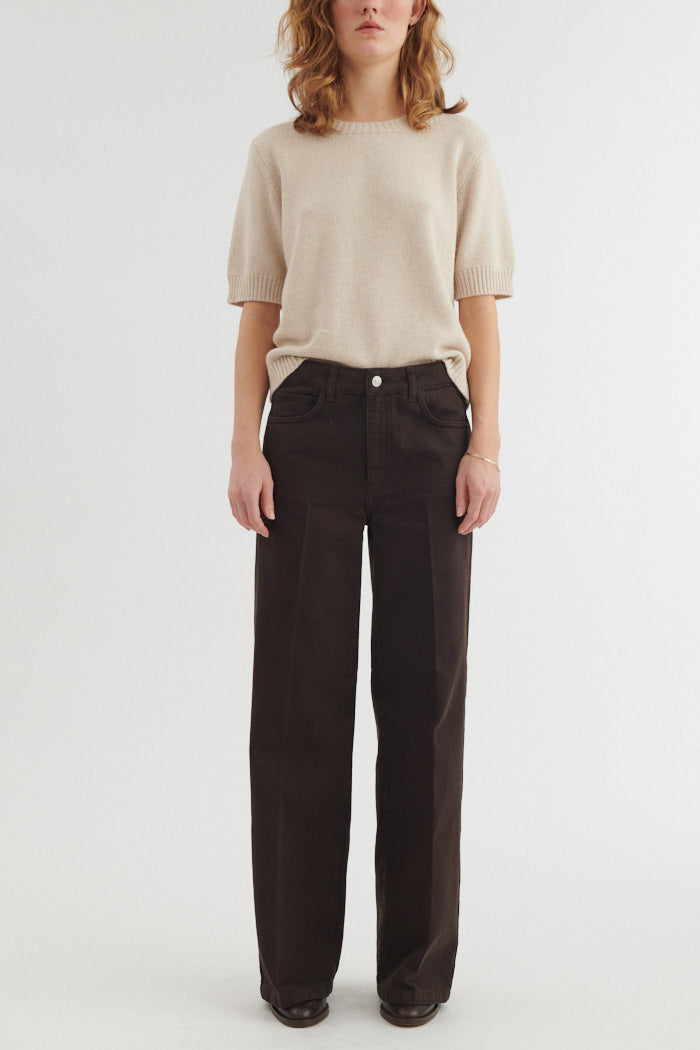basic-apparel-enya-brown-jeans-wide-leg-chocolate-bio-denim image 1