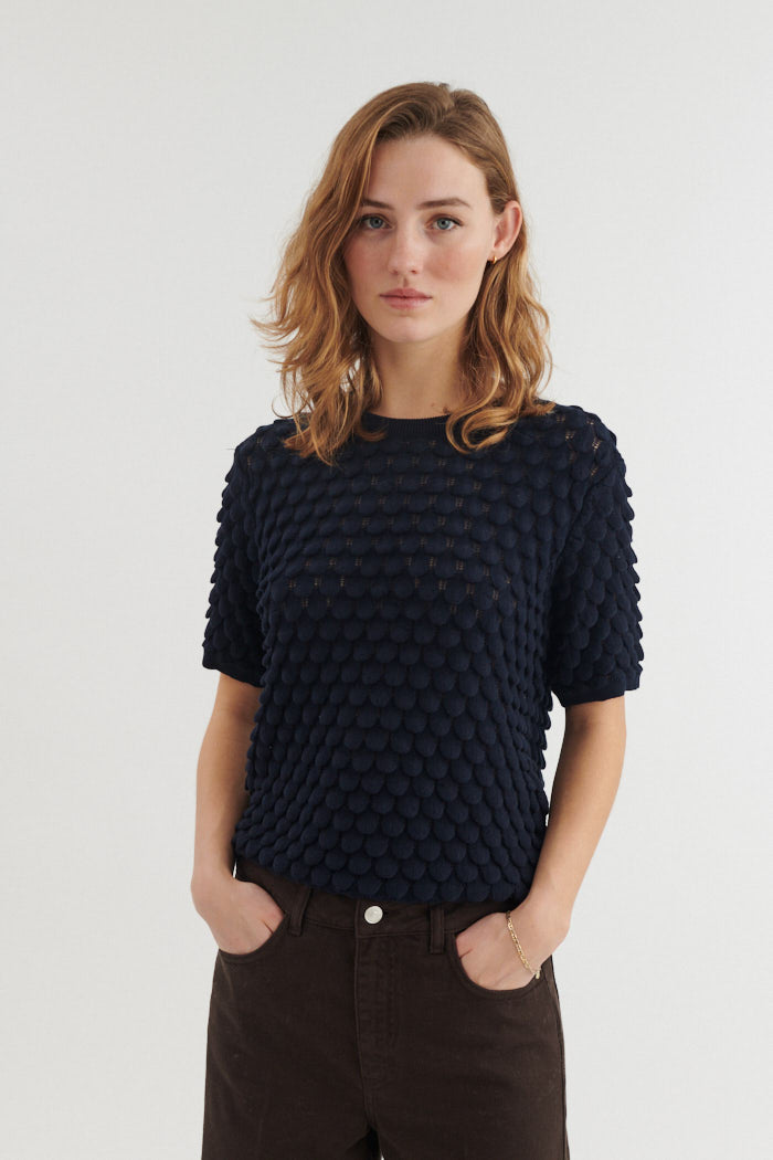 basic-apparel-cilla-ss-sweater-kurzarm-sky-captain-bio image 1