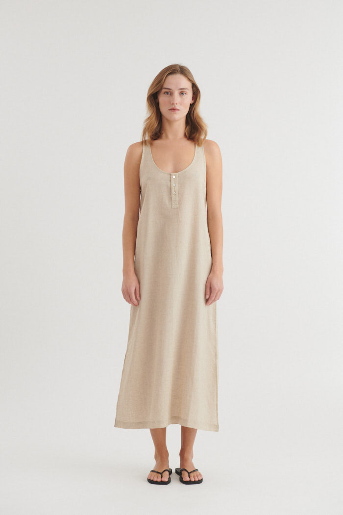 basic-apparel-carina-tank-dress-kleid-natural-melange-leinen image 1