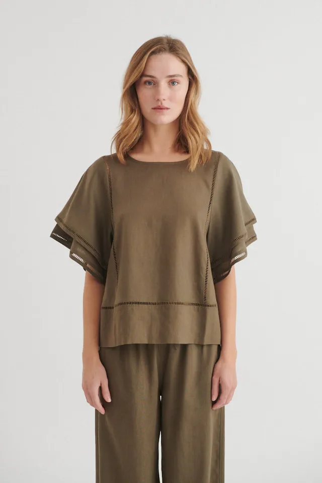 basic-apparel-carina-ss-blouse-bluse-sea-turtle-leinen image 1