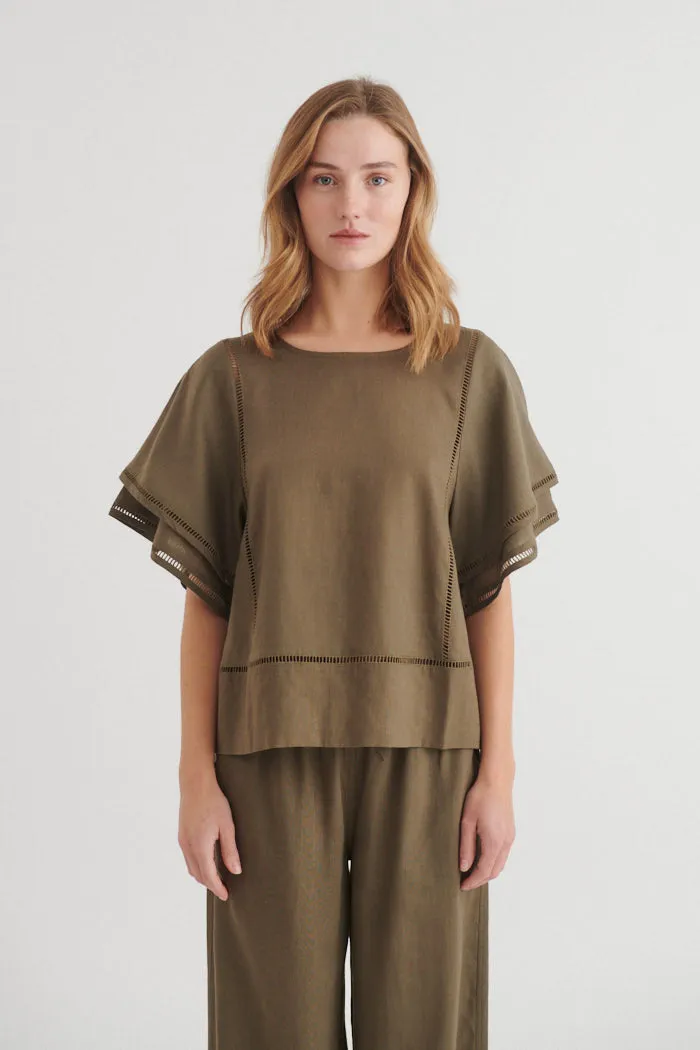 basic-apparel-carina-ss-blouse-bluse-sea-turtle-leinen image 1