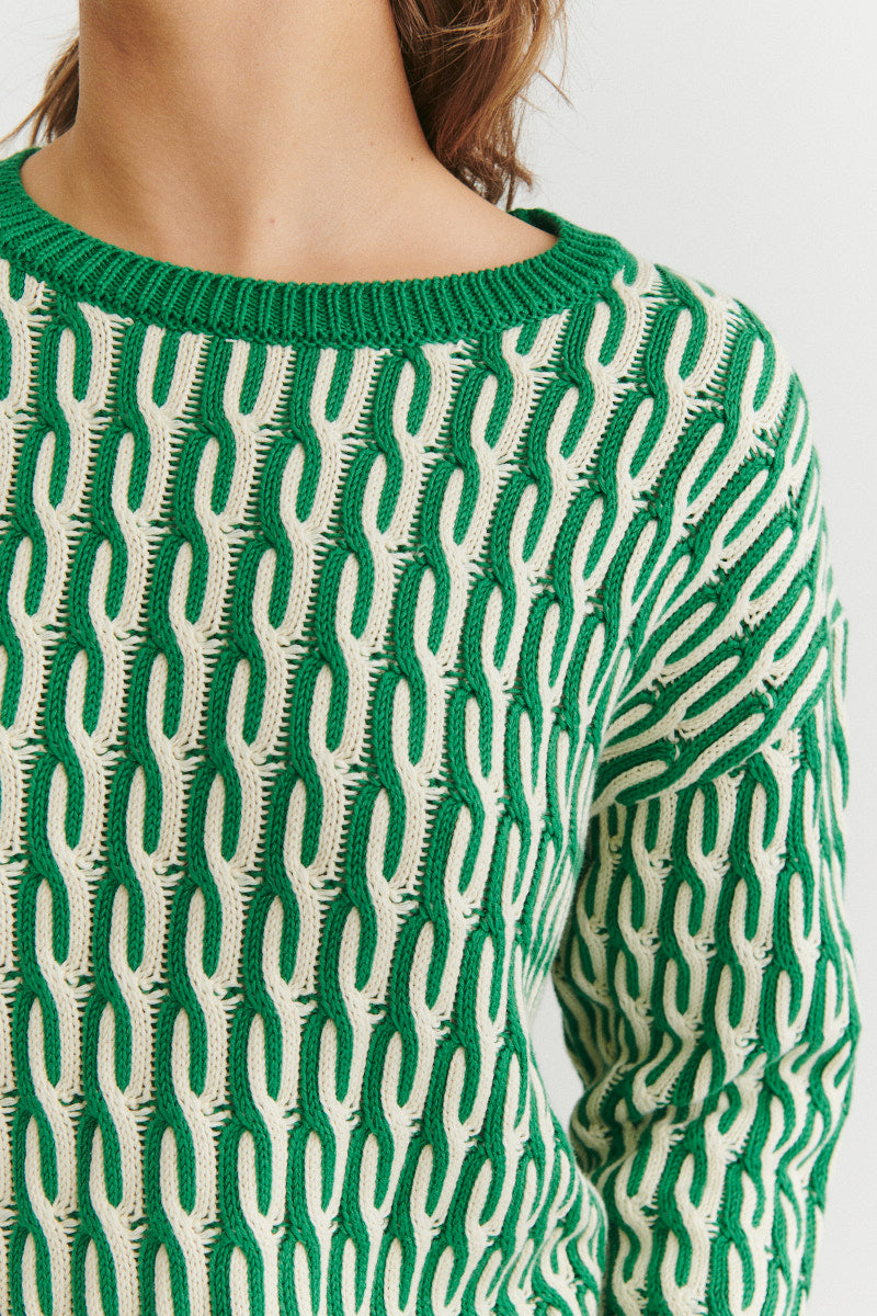 basic-apparel-minie-sweater-pullover-gr-n-wei-bio-baumwolle image 5