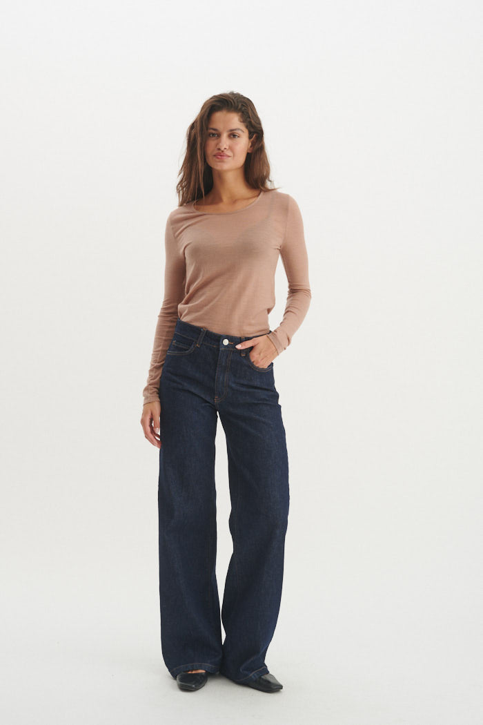 basic-apparel-rinja-ls-tee-langarmshirt-portobella-wolle image 2