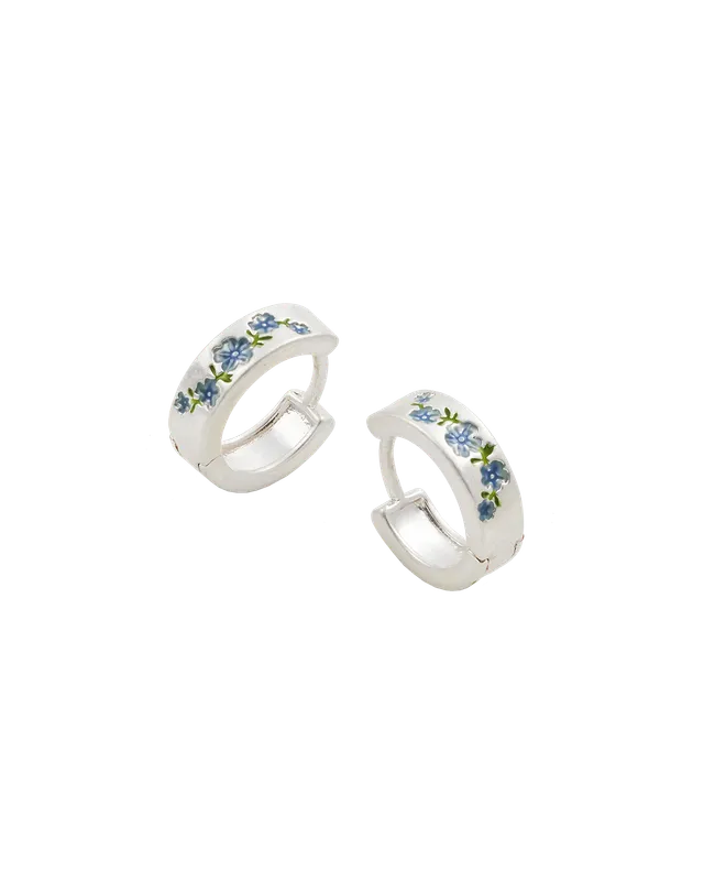 fable-england-forget-me-not-mini-hoop-ohrringe-silber-emaille image 1