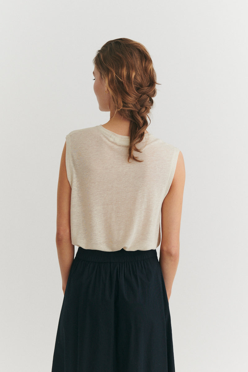 basic-apparel-ashly-tank-top-summer-sand-leinenmix image 3
