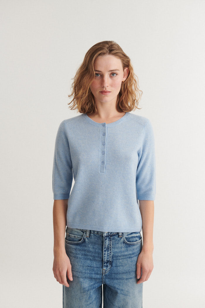basic-apparel-selem-granddad-tee-t-shirt-hellblau-merinowolle image 1