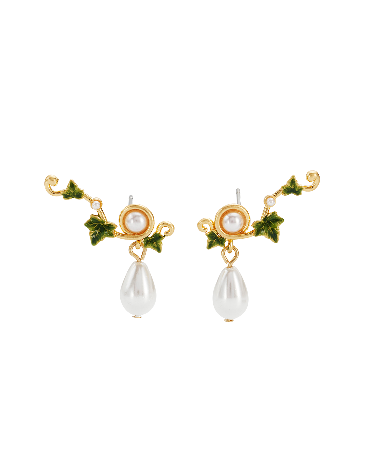 fable-england-jewellery-ivy-pearl-ohrstecker-gold image 3