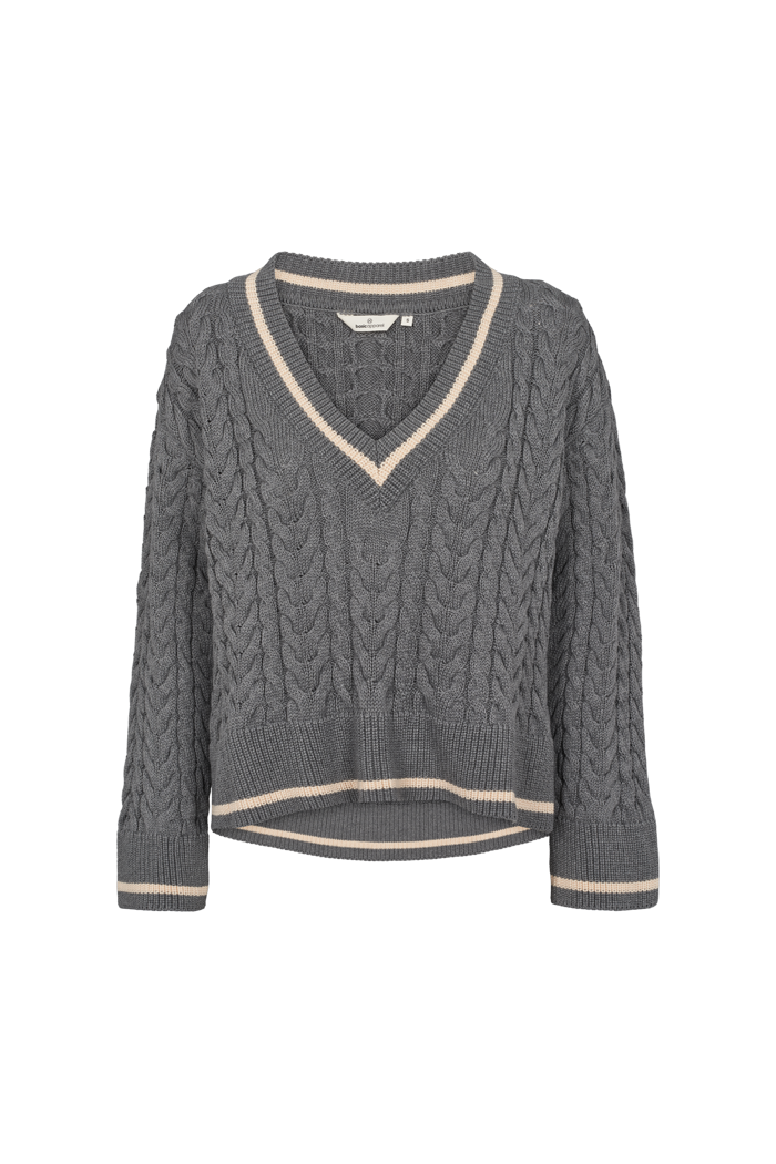 basic-apparel-ally-cable-sweater-pullover-grey-bio-baumwolle image 3