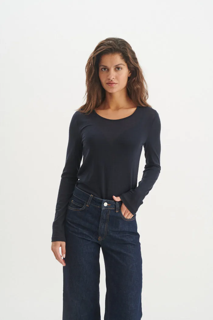 basic-apparel-rinja-ls-tee-langarmshirt-sky-captain-wolle image 1