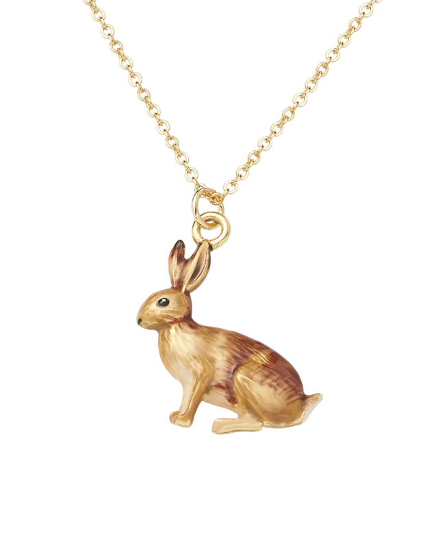 fable-england-rabbit-halskette-gold-hase-emaille-kurz image 1