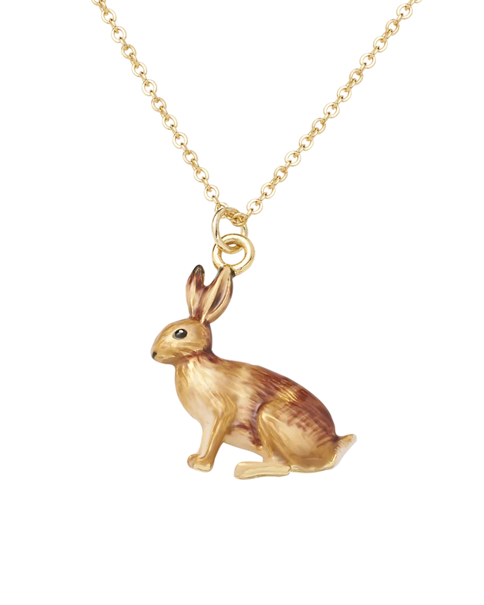 fable-england-rabbit-halskette-gold-hase-emaille-kurz image 1