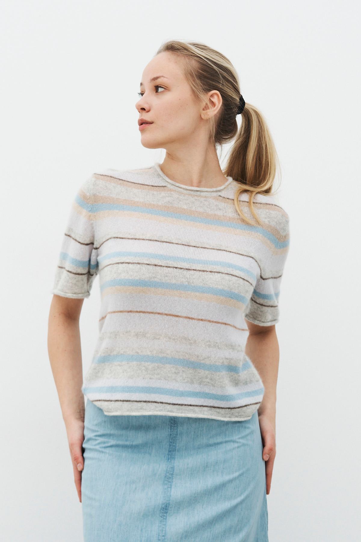 care-by-me-melanie-t-shirt-strickshirt-earth-kaschmir-seide-streifen image 5