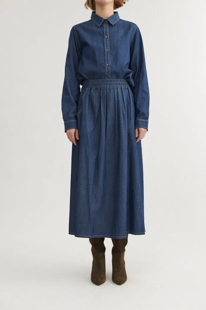 basic-apparel-bine-long-skirt-rock-mid-blue-tencel image 1