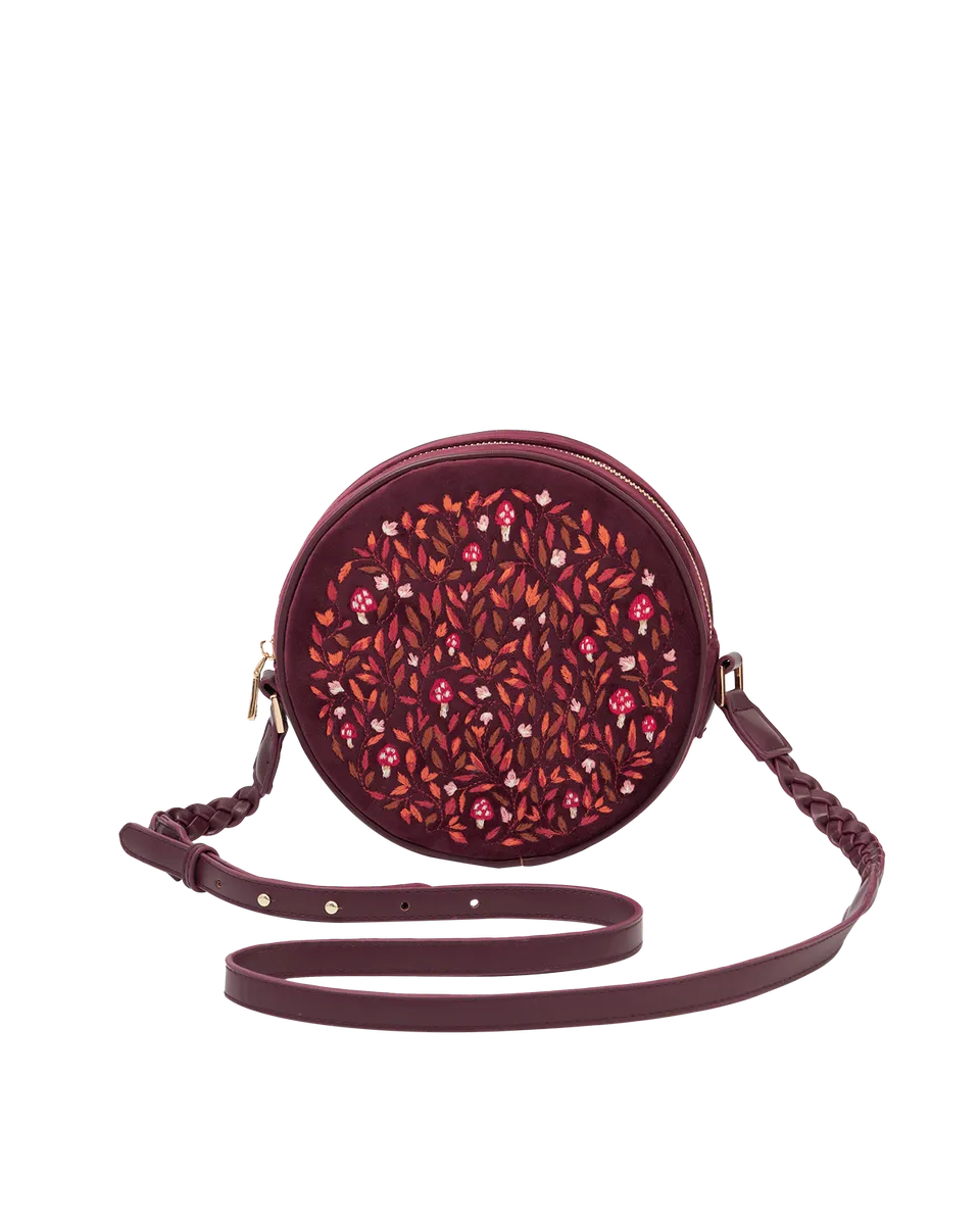 fable-england-mushroom-circle-tasche-bordeaux-samt-pilz image 1