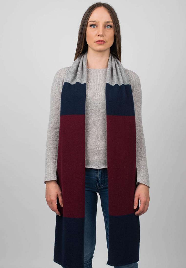 dalle-piane-cashmere-scarf-schal-bordeaux-grau-blau-kaschmir image 2