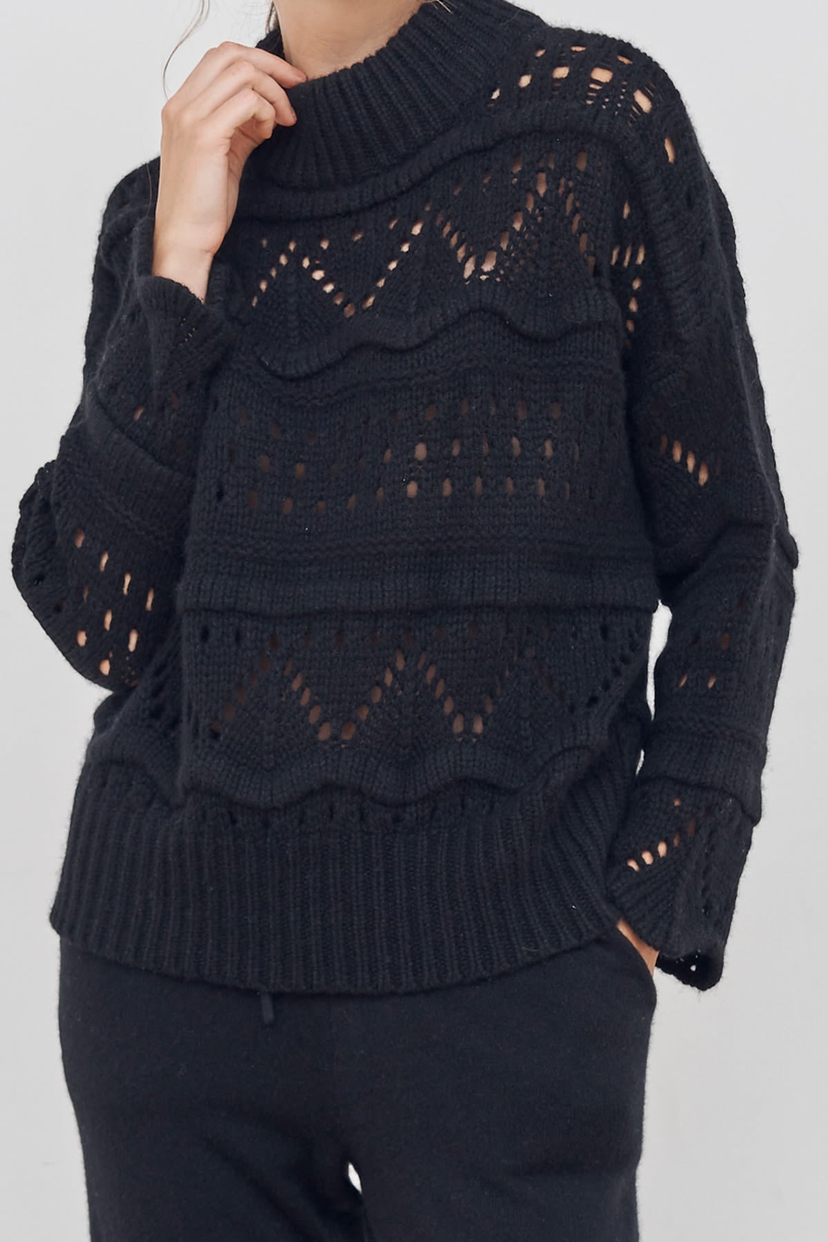 care-by-me-knit-comb-sweater-strickpullover-schwarz-kaschmir image 5