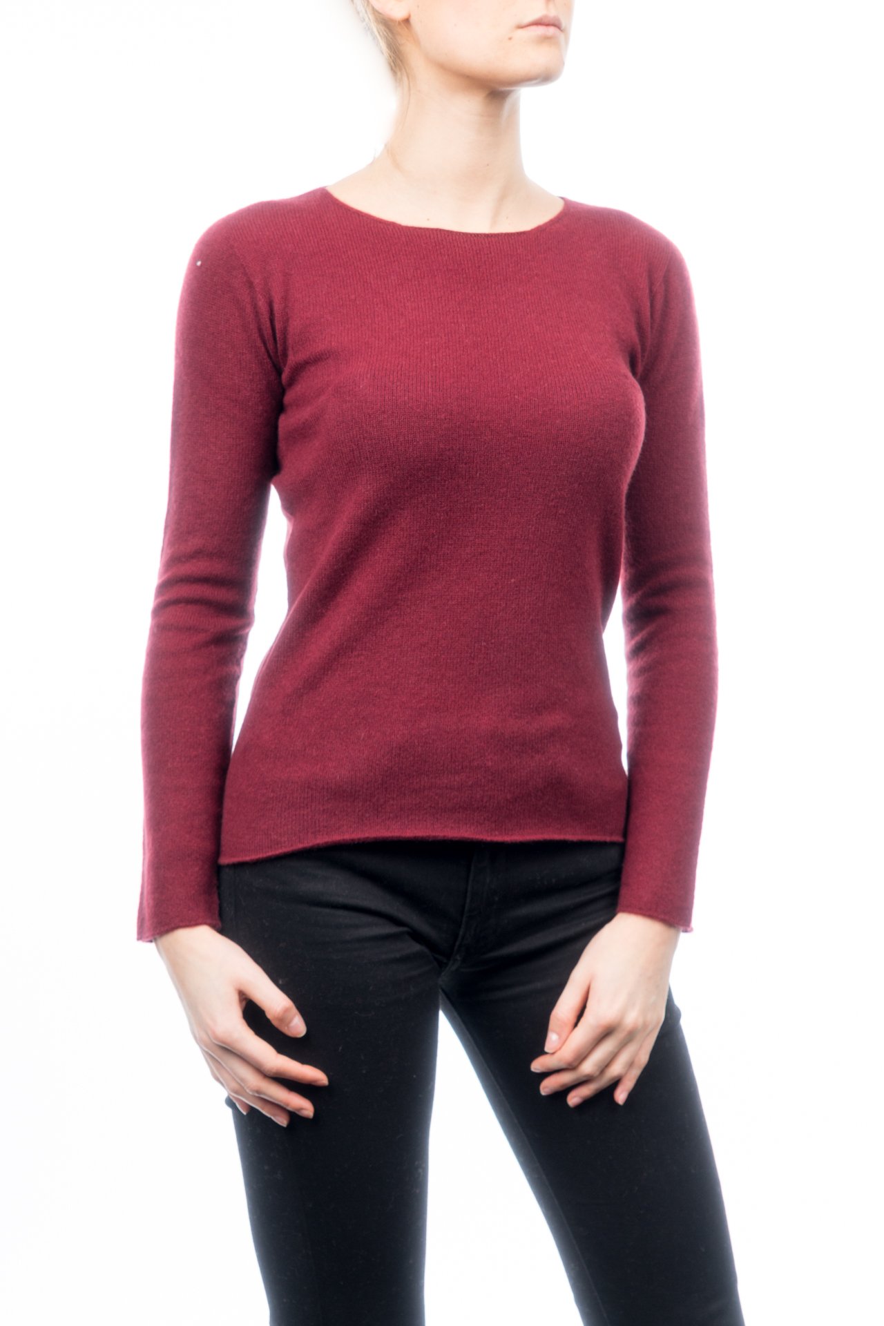 dalle-piane-cashmere-sweater-pullover-damen-bordeaux-100-kaschmir image 2