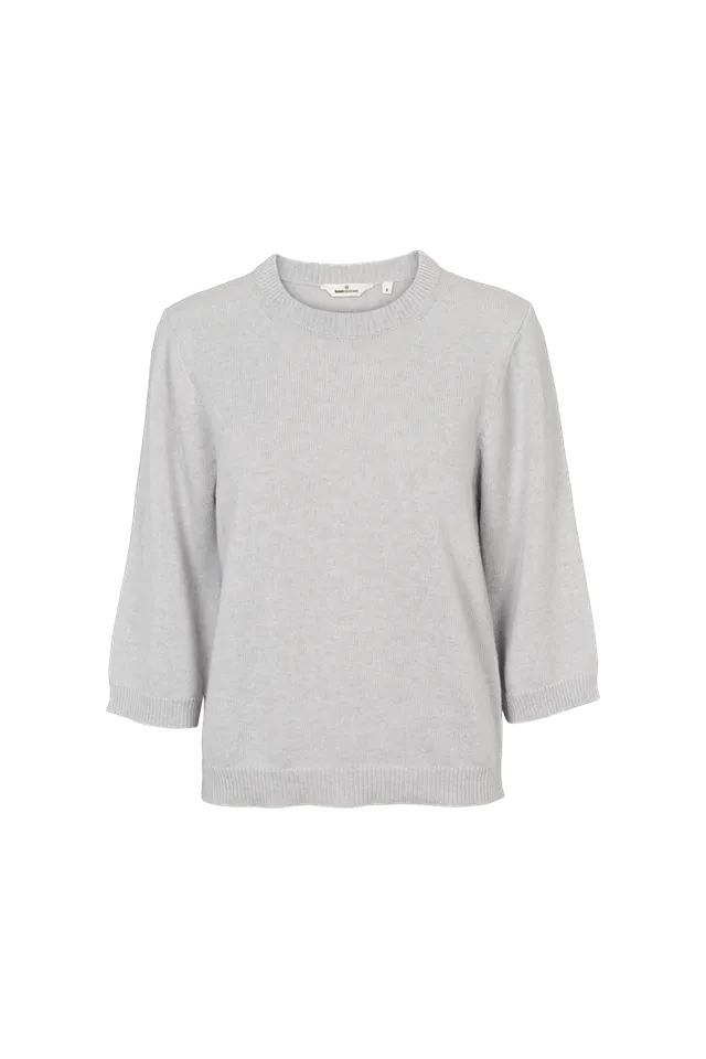 basic-apparel-cady-3-4-pullover-grey-mel-wolle image 1