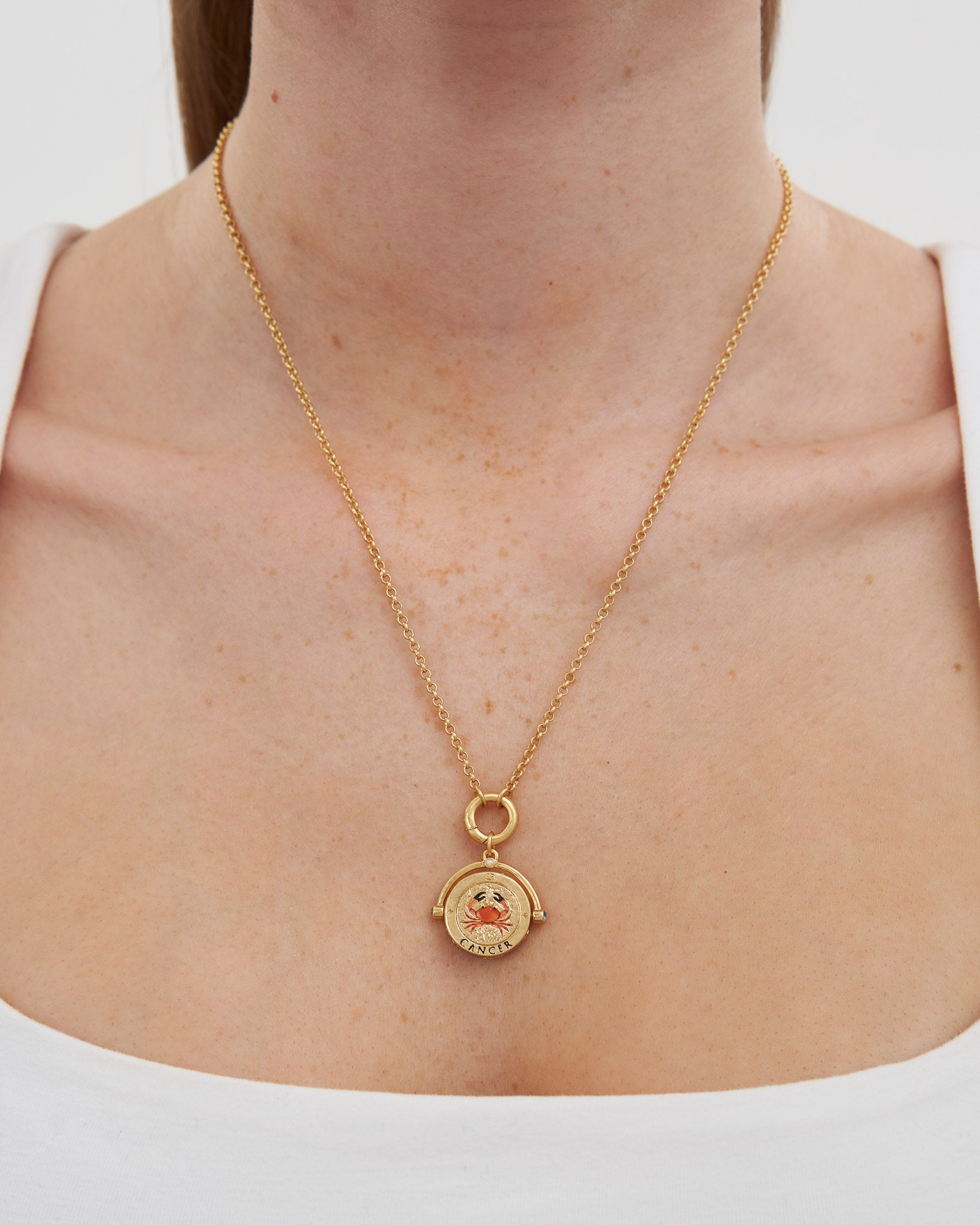 fable-england-jewellery-cancer-zodiac-spinner-halskette-gold-krebs image 2