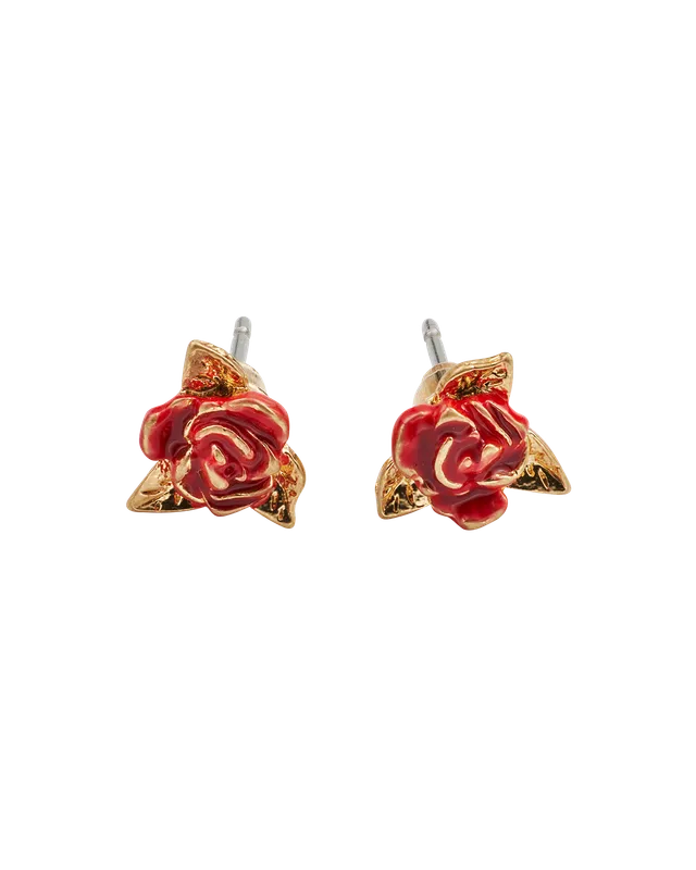 fable-england-jewellery-english-rose-ohrstecker-gold-rot image 1