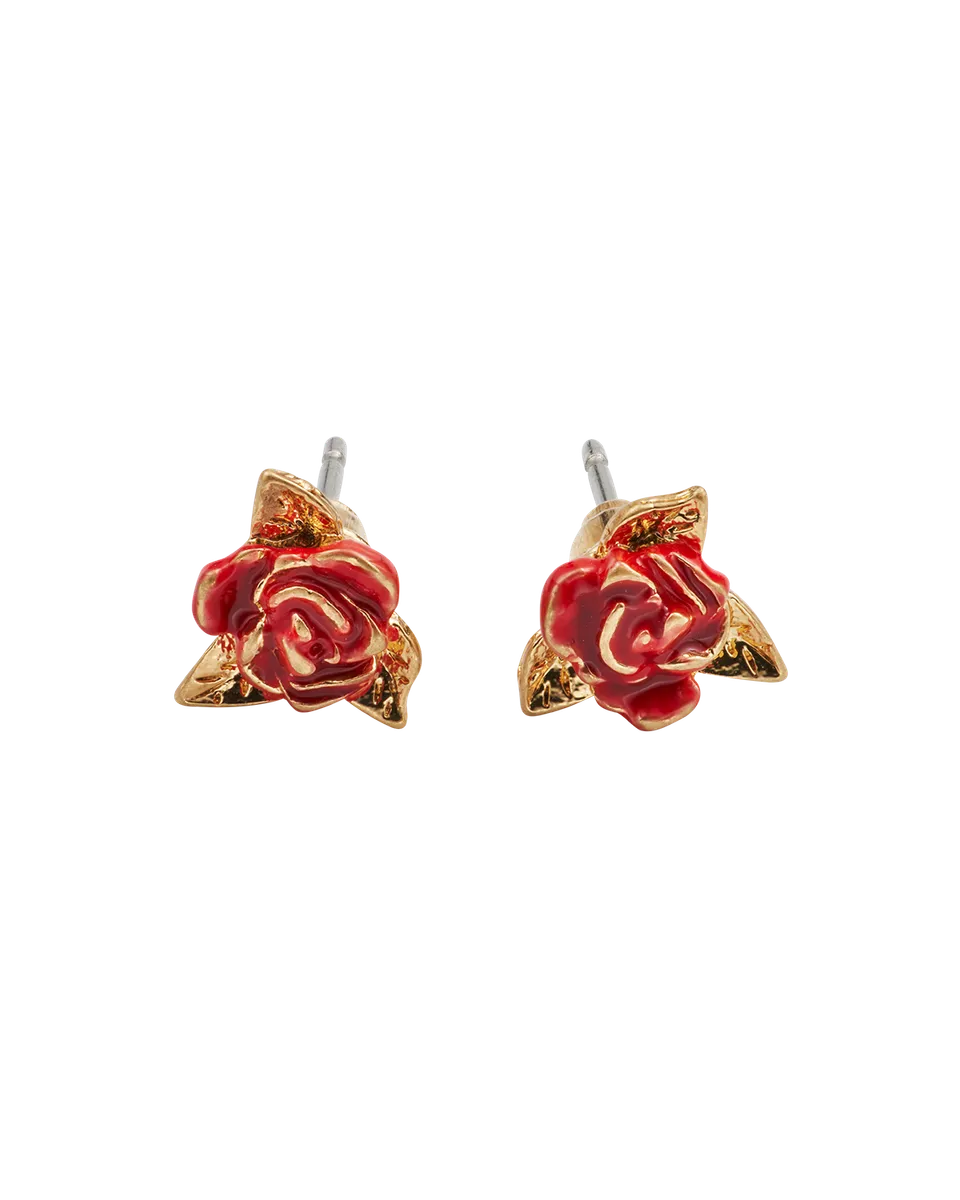 fable-england-jewellery-english-rose-ohrstecker-gold-rot image 1