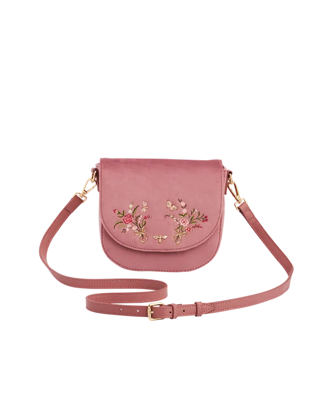 fable-england-beth-saddle-handtasche-rosa-samt-bestickt image 1